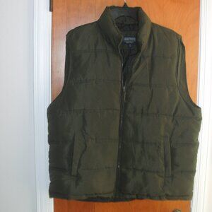 Smith's Workwear Army Green Puffer Zip Up Vest with Two Front Pockets size XL